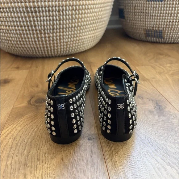 Sam Edelman - Black Rhinestone Mary Jane Flats - Picture 4 of 5